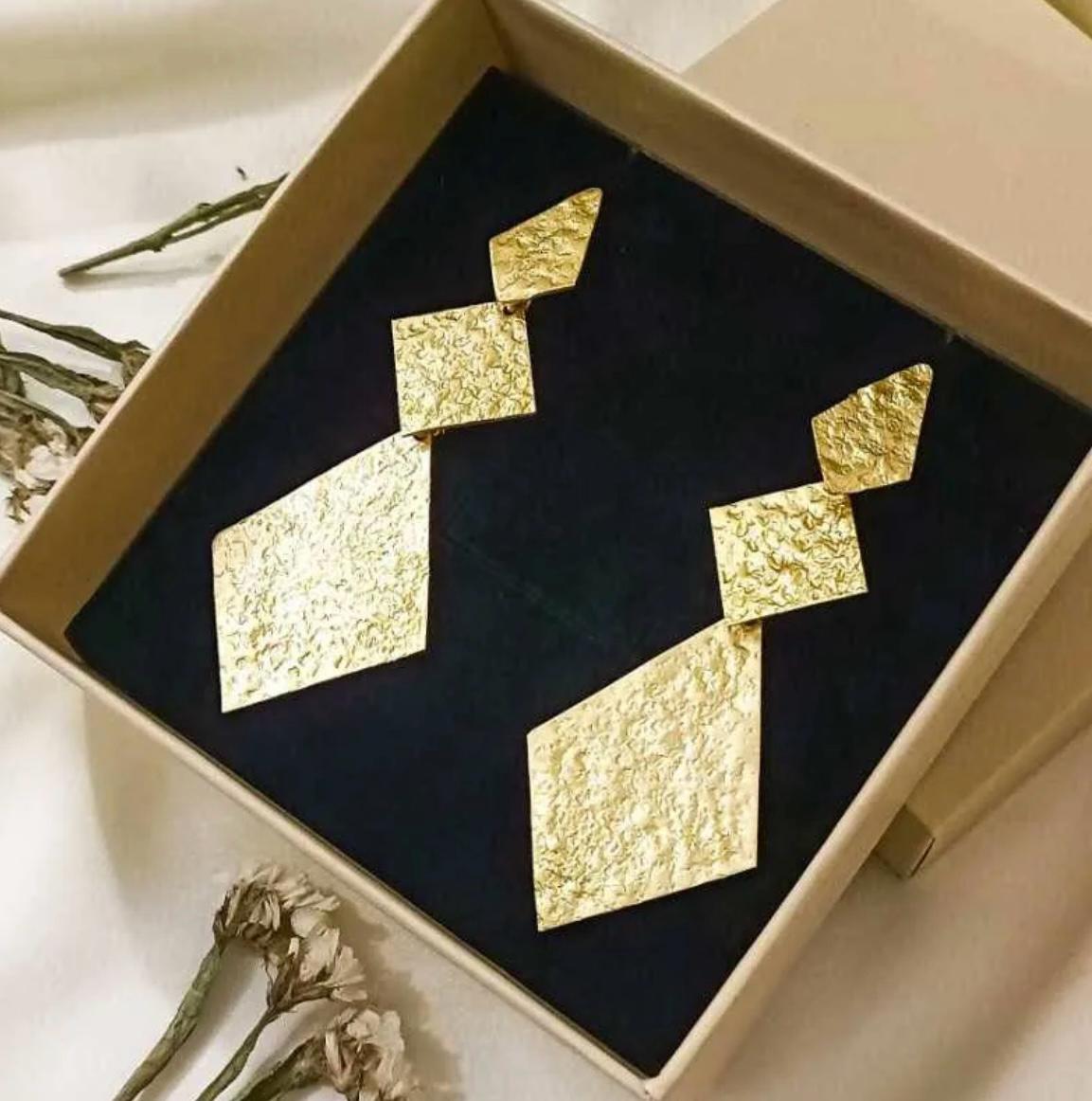 Brass Resin Earrings